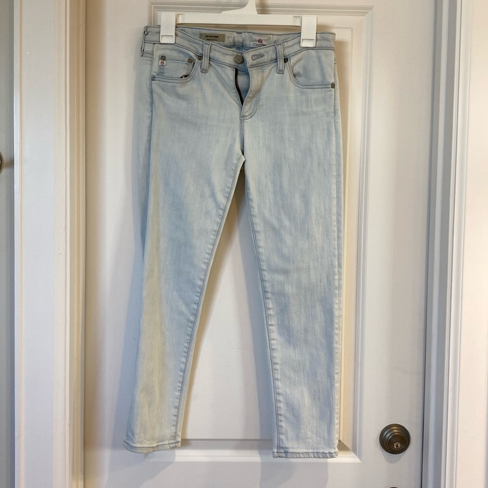 AG light blue stretchy cropped jeans